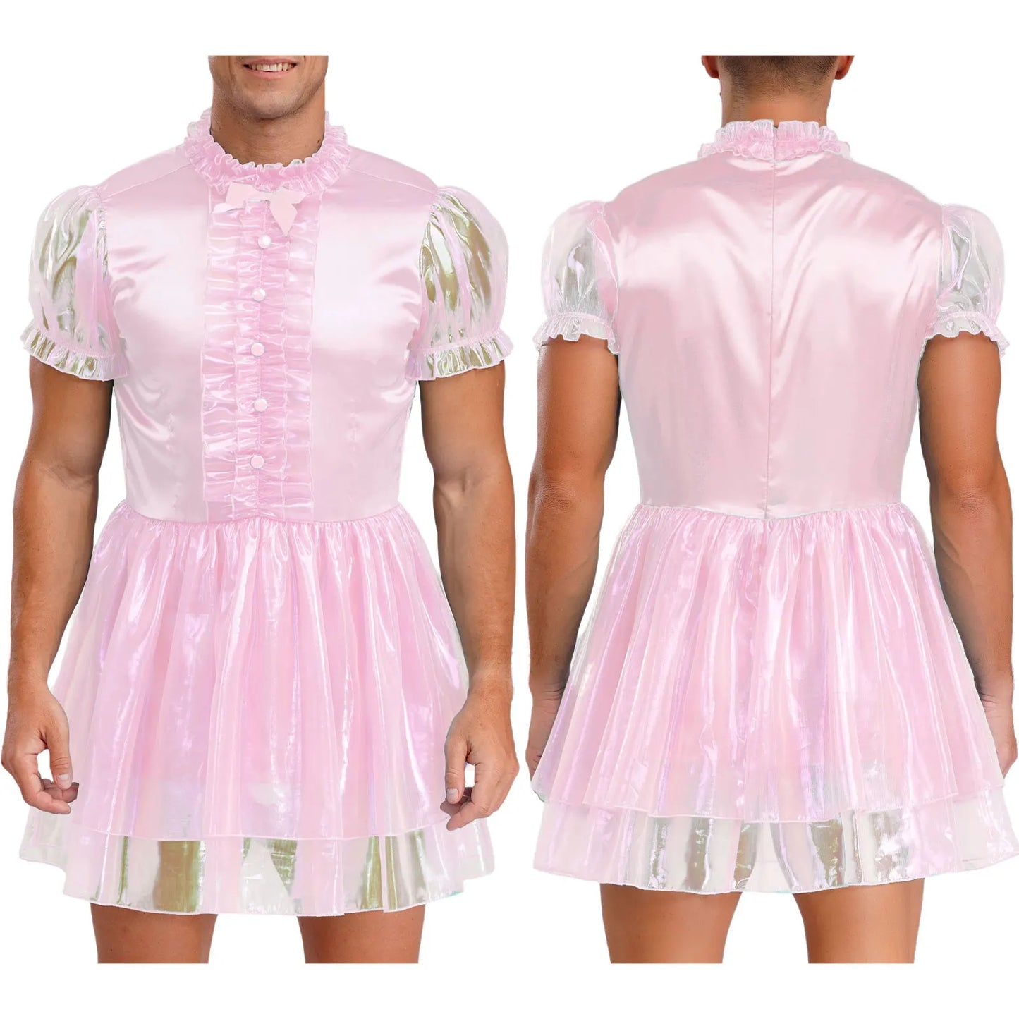 Mens Sissy Crossdress Ruffled Dress