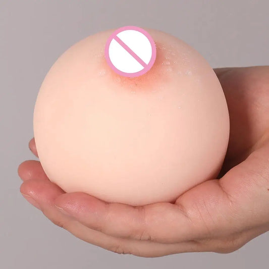 Artificial Chest Fake Silicone Breast Men Masturbator Stress Squeeze Ball Soft Mini Boobs Toy Pocket Sex Care